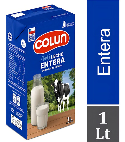 Pack Leche Entera Colun 12 Un De 1 L