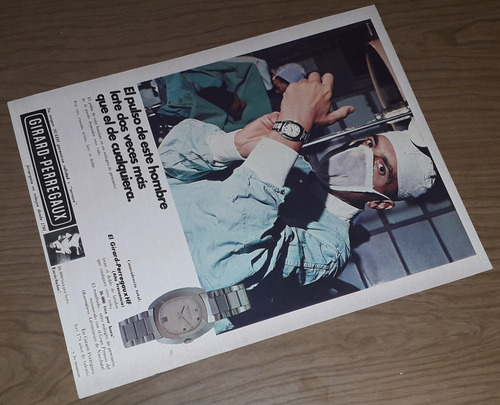 P10 Clipping Publicidad Reloj Girard Perregaux Año 1970 (Usado)