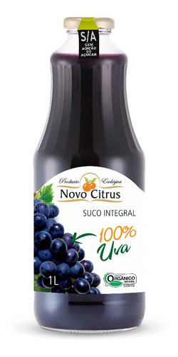 Suco Orgânico Uva Integral Novo Citrus 1000 Ml