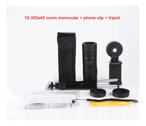 Telescopio Monocular Hd De 10-300 X 40, Teleobjetivo Móvil