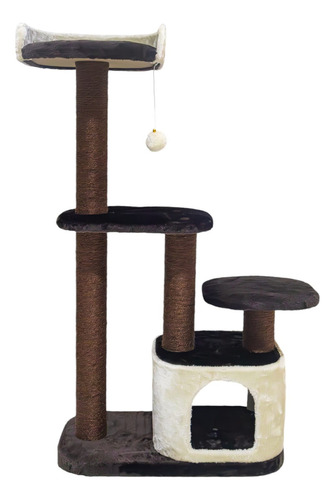 Rascador Torre Para Gato Romeo Felpa Sisal Gimnasio 60x40x115cm Bestia Peluda