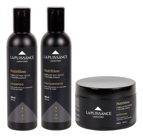La Puissance Argan Shampoo Enjuague Máscara Pelo Seco 3c