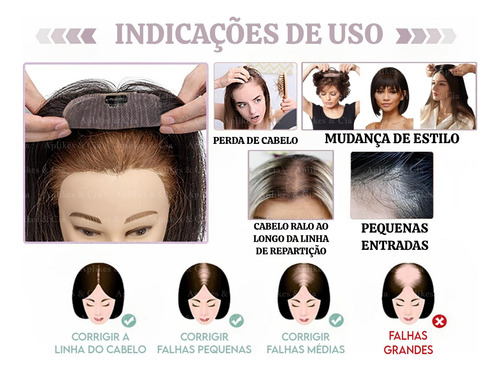 Prótese Capilar Franja Cabelo Humano Cacheado Castanho Castanho Natural Virgem
