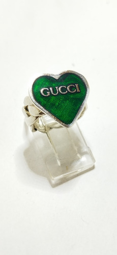 Anillo Corazón Gucci En Plata Fina .925 Dama Modelo Cadena Plata Fina Ley.925 6