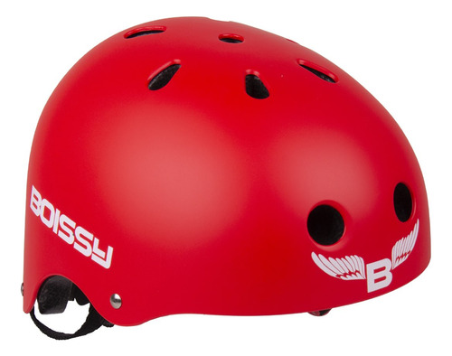 Casco Boissy Ciclismo Skate Rollers Correa Ajustable Color Rojo/blanco Talle Xl