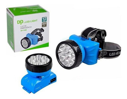 15 Lanterna D Cabeça 12 Leds Recarregável Dp 722b Caça Pesca