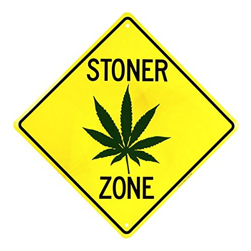 Señal De Metal  Caution Stoner Zone , Divertida Señal...