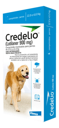 Credelio Antipulgas Y Garrapatas Perros 22kg -45kg X1 Tab