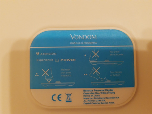 Balanza Vondom U-power01w Usada