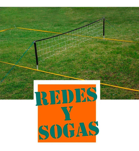 Imagen 5 de 10 de Kit Completo Cancha Futbol Tenis Red Parantes Lineas Bolso