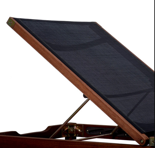Camastro Kingsbury De Madera Con Respaldo De Textilino Color Negro