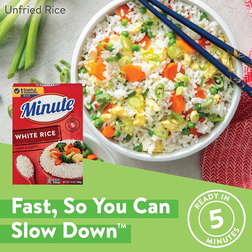 Imagen 3 de 7 de Arroz Minute Blanco Rapida Coccion Libre Gluten - Pack X6