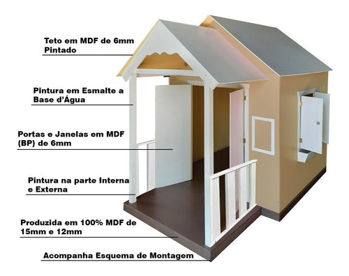 Casinha De Brinquedo Com Varanda Mostarda - Criança Feliz