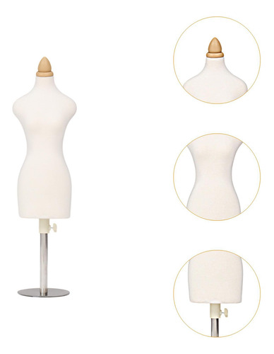 Mini Manequim De Costura Em Forma De Vestido, L E Prata