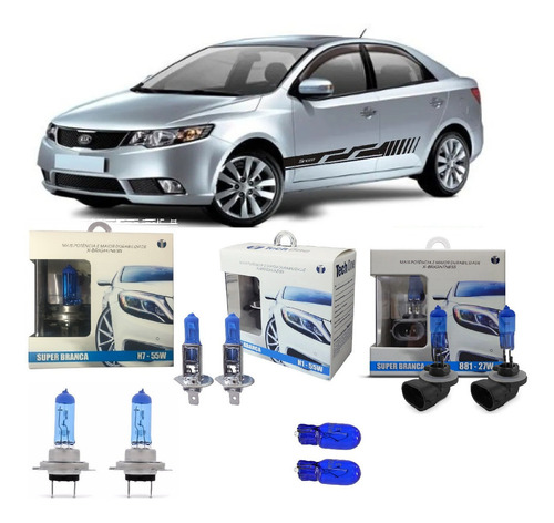 Kit Lampadas Kia Cerato 2009 A 2012 Super Brancas Techone