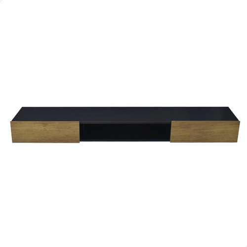Nicho Aparador Rack Tv Suspenso Quarto Eros 128 Preto Nature