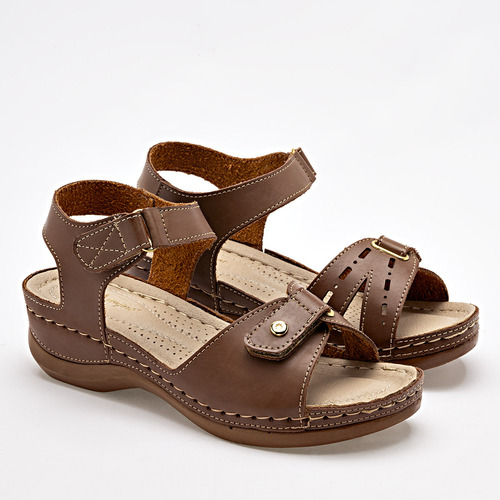 Sandalias Plataforma Mujer Mora Confort Cafe 128-407