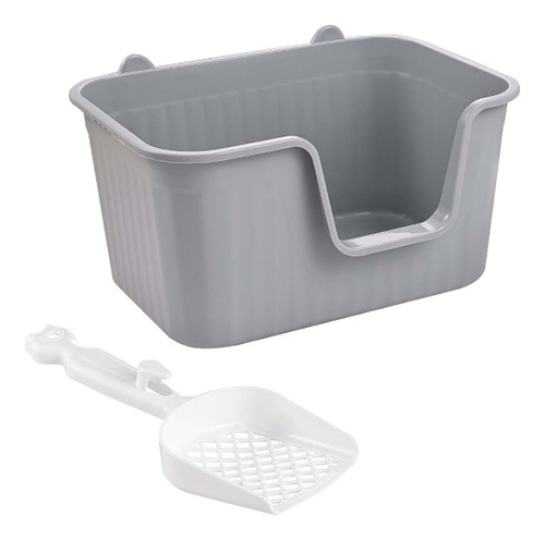 Bandeja De Arena Para Mascotas Con Parte Superior Gris L