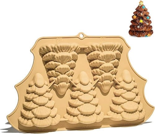 Molde Silicona Para Hornear Arbol Navidad 3d 5 Cavidades Par