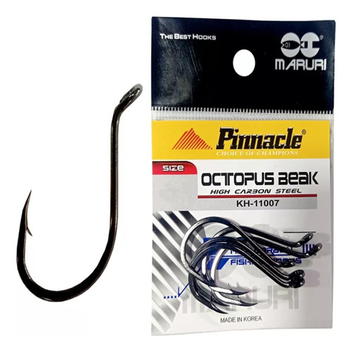 Anzol Pinnacle Octopus Beak Aço Carbono N5/0 5un - Maruri