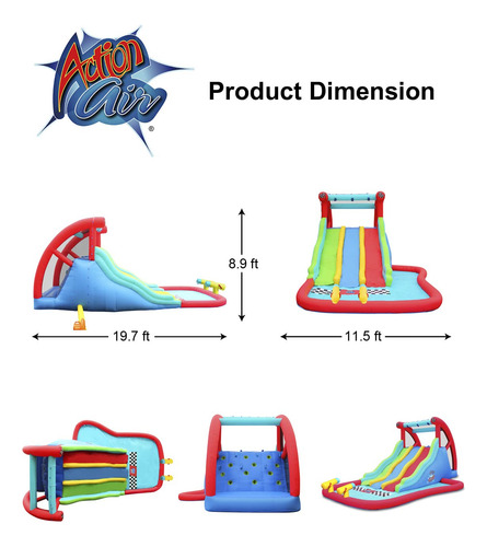 Juego Inflable Para Niños Con Toboganes, Escalada Y Alberca.