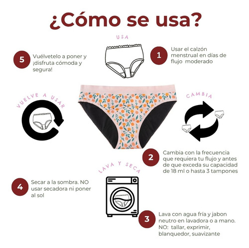 Calzón Menstrual Niñas Luna Segura Kore Antifugas