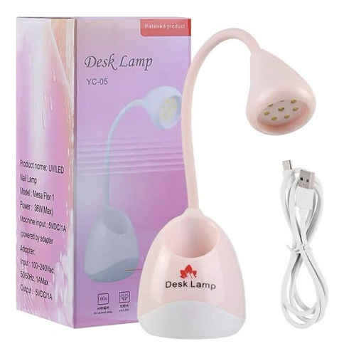 Lámpara De Uñas Uv/led Inalámbrica Para Tips Soft Gel 36w Color Rosa