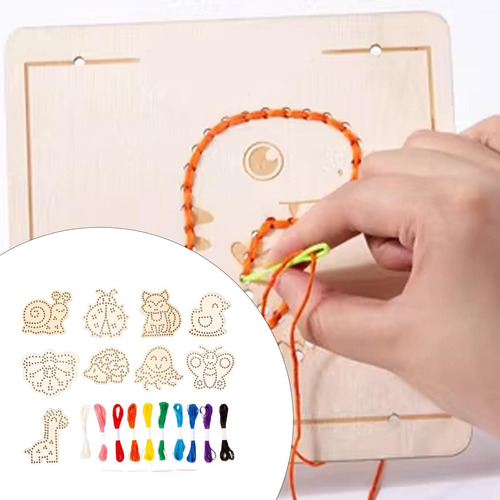 Juguete De Madera Con Cordones De Animales, Juego De