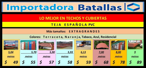 Imagen 4 de 12 de Promocion Teja Españ Pvc $7 Teja Trapezoidal Extragrande T7
