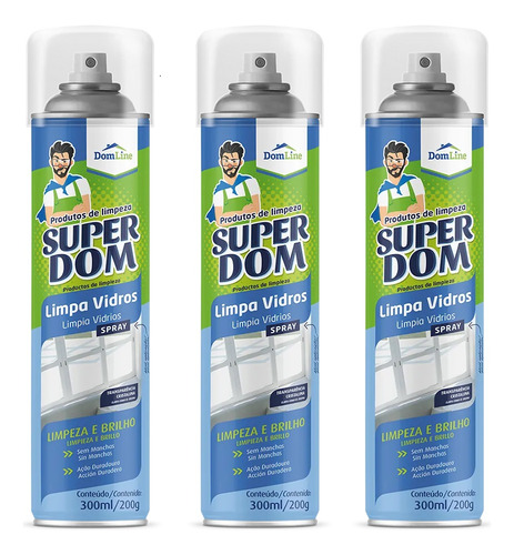 3 Limpa Vidros Super Dom