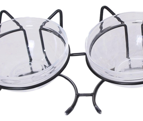 Comedero Para Gatos, Plato, Estante De Doble Cuenco Negro