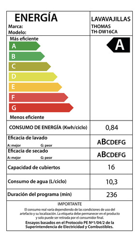 Lavavajillas 16 Cubiertos Inox Dark Th-dw16ca
