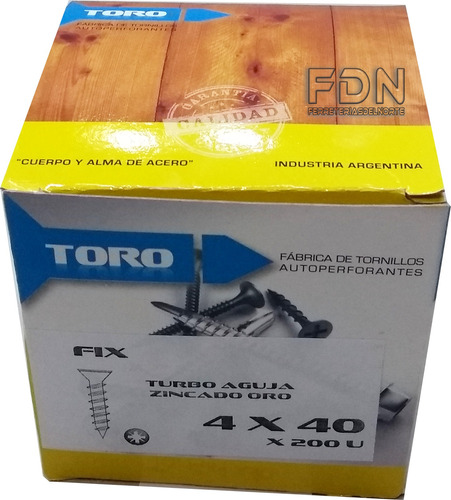 Tornillo Fix 4 X 40 - 12 Cajas X 200u - Dorados - Fdn