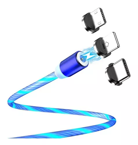  Cable de carga magnético, 3 en 1 magnético 360 cable de carga  giratorio, cargador magnético trenzado de nailon, para dispositivos micro  USB, tipo C e iProduct, morado, 3.3 pies : Todo lo demás