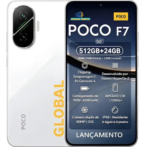 スマートフォン本体 POCO f7 Xiaomi Poco F7 512gb+24gb Ram 5g 6.500mah 6,83'' Nfc Lacrado