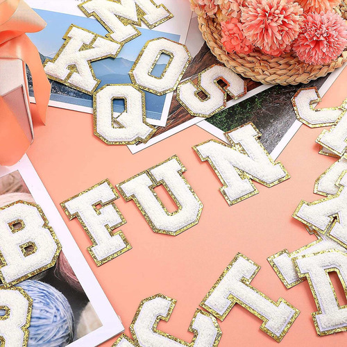26pcs Parche Brillos Hierro En Letras Apliques Parches A
