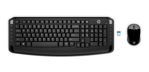 Imagen 1 de 2 de Kit de teclado y mouse inalámbrico HP 3ML04AA Inglés US de color negro
