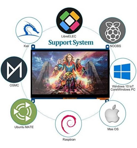 Head Sun Pantalla Raspberry Pi Monitor De 7 Pulgadas Ips 102