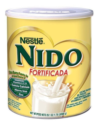 Leche de fórmula en polvo Nestlé Nido Fortificada en lata de 1 de 28.1oz a partir de los 12 meses