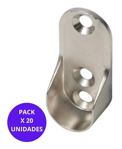 Soporte Lateral Para Caño Oval Placard En Zamak X 20 Unid