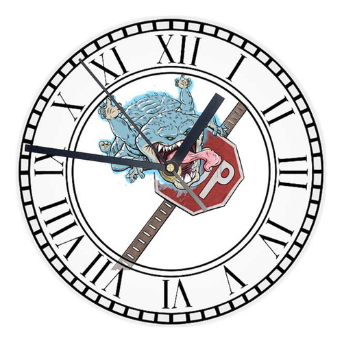 Reloj Redondo Madera Brillante Cazafantasmas  Mod 56