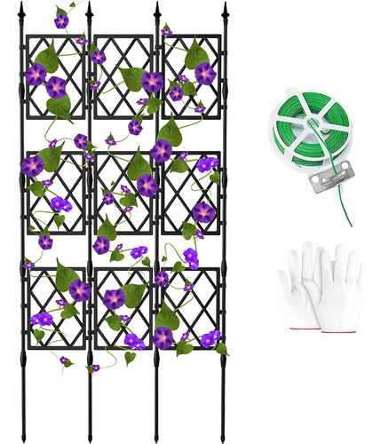 Enrejado Negro Mejorado Para Plantas Trepadoras Al Aire Libr