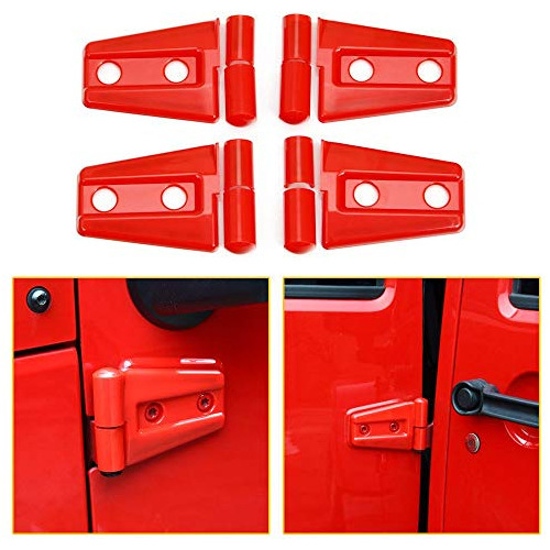 Bisagra De Puerta Cubre Protector Rojo Kit Apto Jeep Wr...