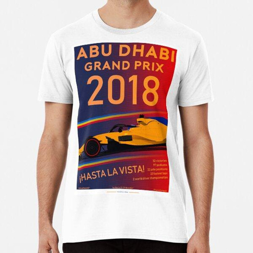 Remera Poster Despedida Alonso Abu Dhabi 2018 Algodon Premiu