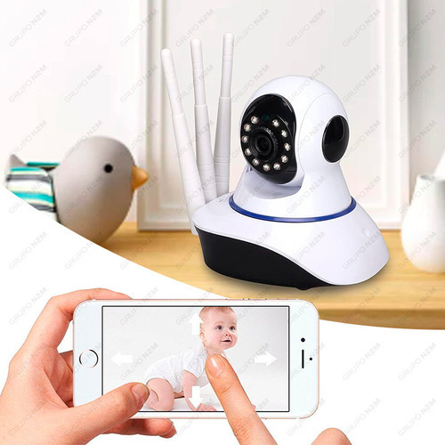 Camara Seguridad Robot Smart Wifi Ip Hd 1080p Visor Nocturno Color Blanco