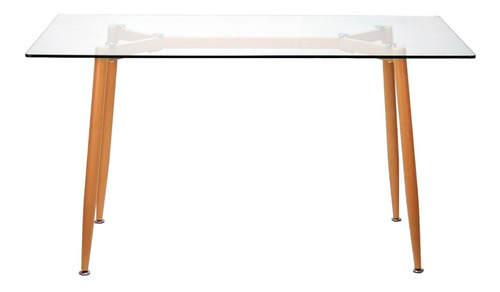 Mesa Eames Nordica Vidrio Rectangular Comedor Patas Haya 140