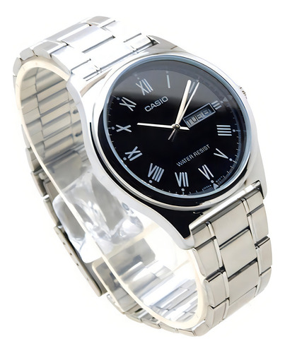 Reloj De Hombre Casio® Mtp-v006d-1b Original Color De La Correa Plateado