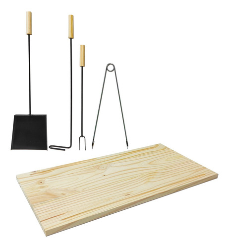 Kit Parrilla Tabla Lechonera Pala Atizador Herramientas