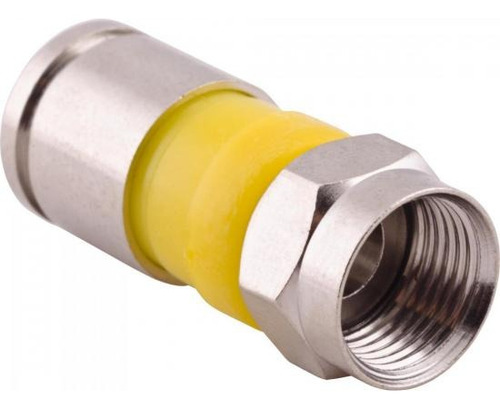 Conector Compressão Cabo Coaxial Rg6 Longo Kit C/ 100 Peças Cor Prateado