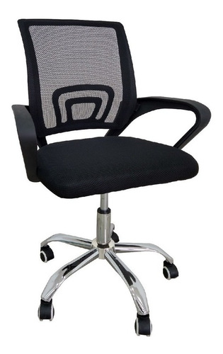  Wortec Silla mesh OC001 ergonômica  preta com estofado de mesh y tecido